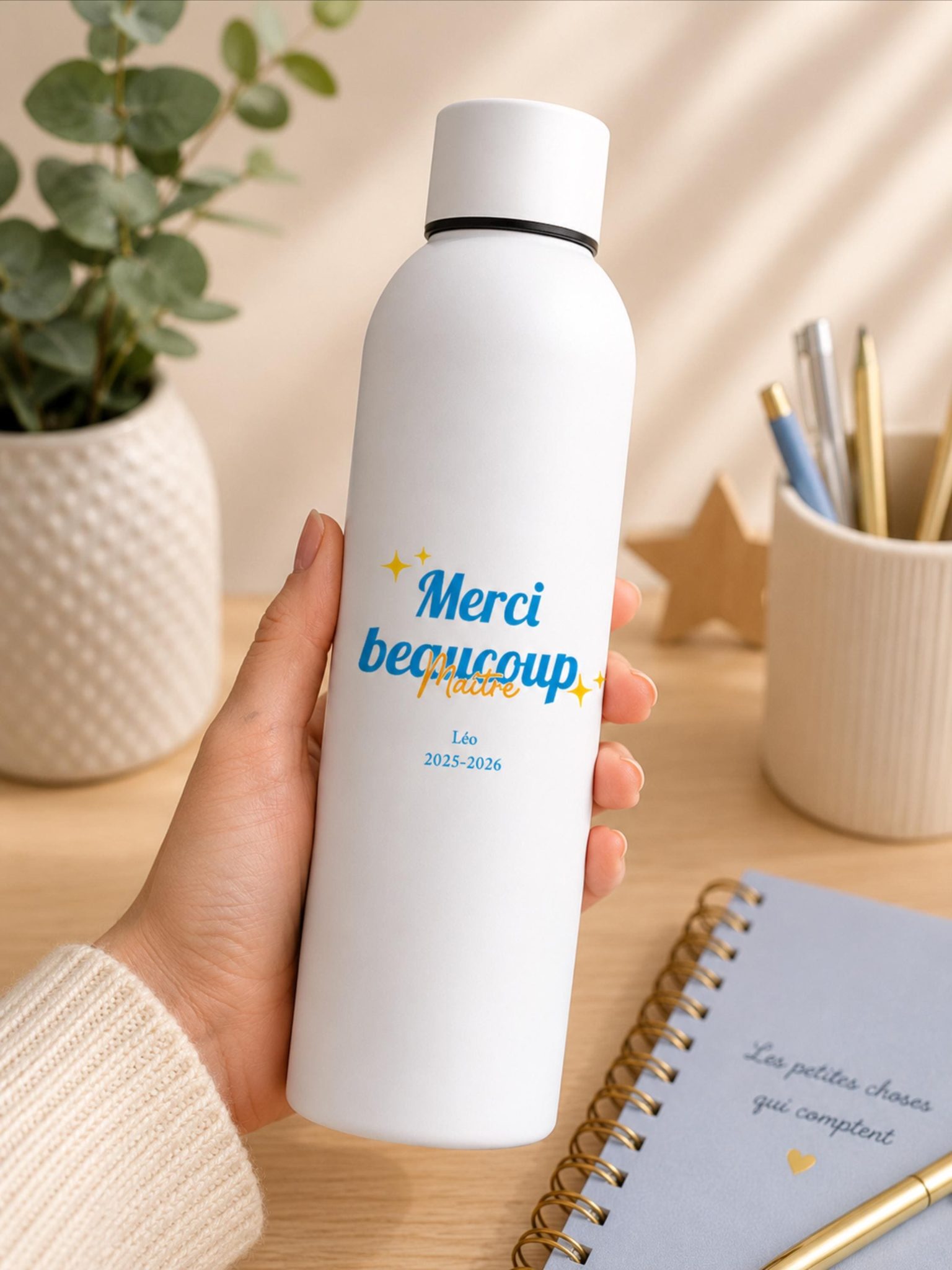 Gourde maîtresse personnalisé — cadeau fin d'année maîtresse