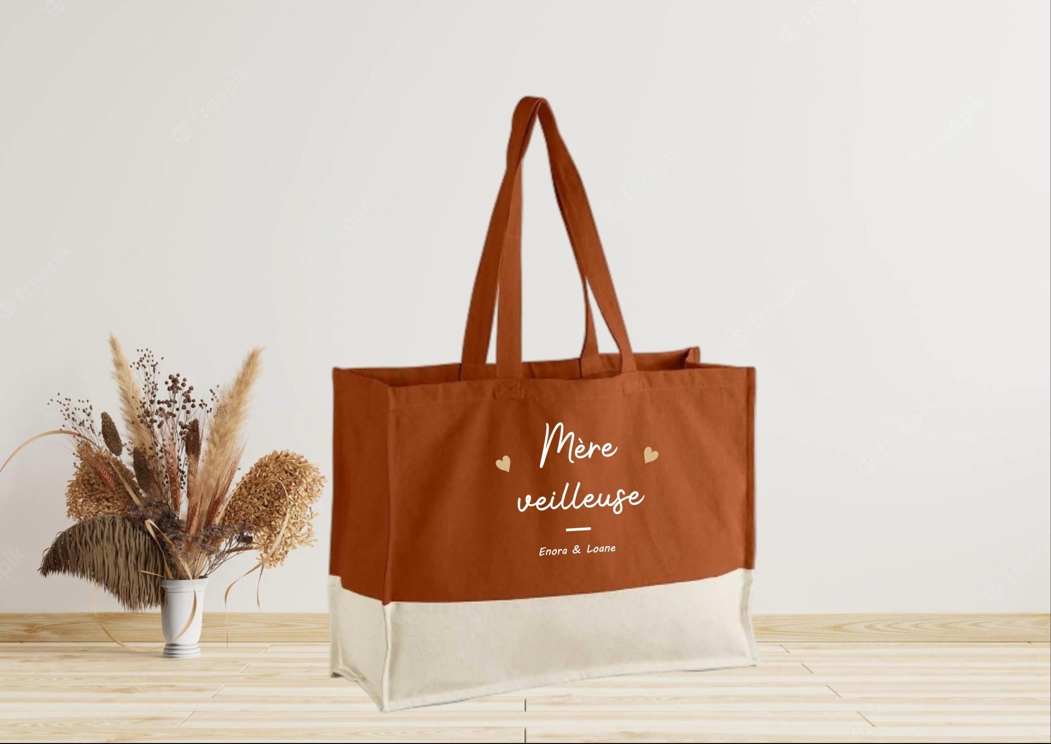 Grand sac cabas personnalisé Mère-veilleuse