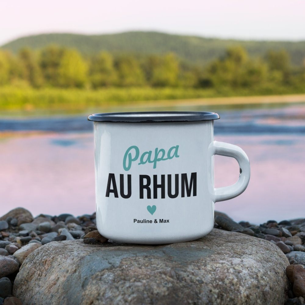Mug vintage papa à personnaliser. PAPA au rhum. Cadeau anniversaire. Fête des pères. Cadeau personnalisé papa. Tasse papa. Noël papa