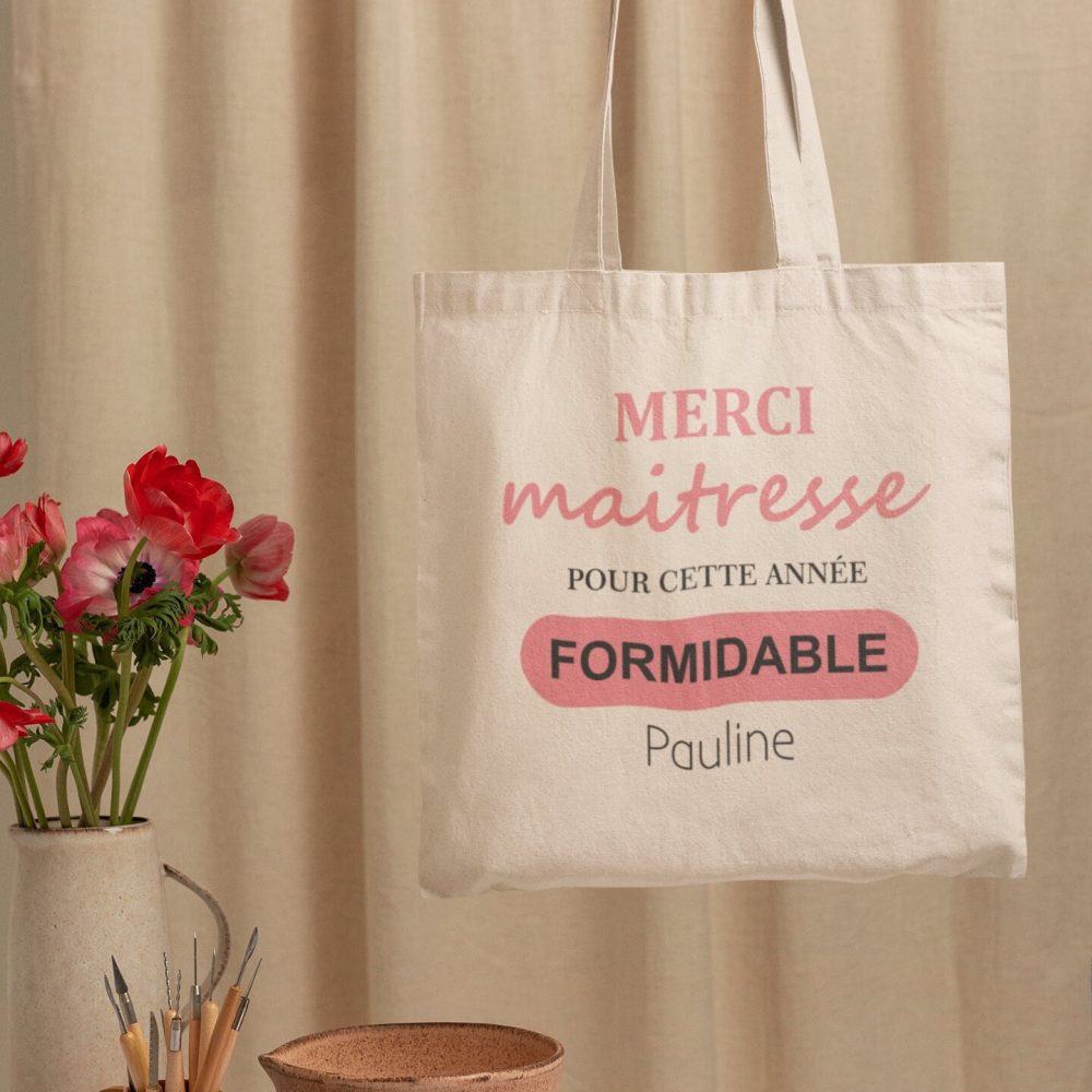 Tote bag personnalisé Maitresse Maitre
