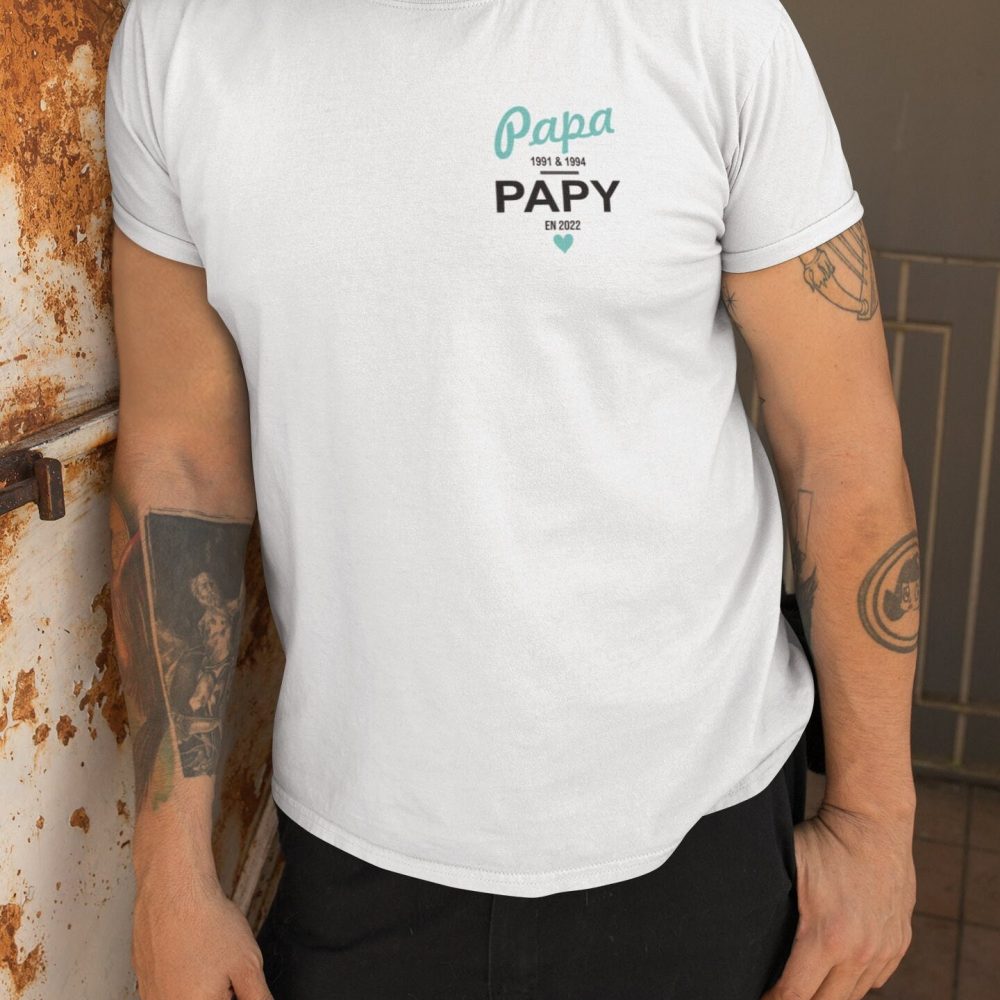 T-shirt à personnaliser PAPA PAPY annonce grossesse