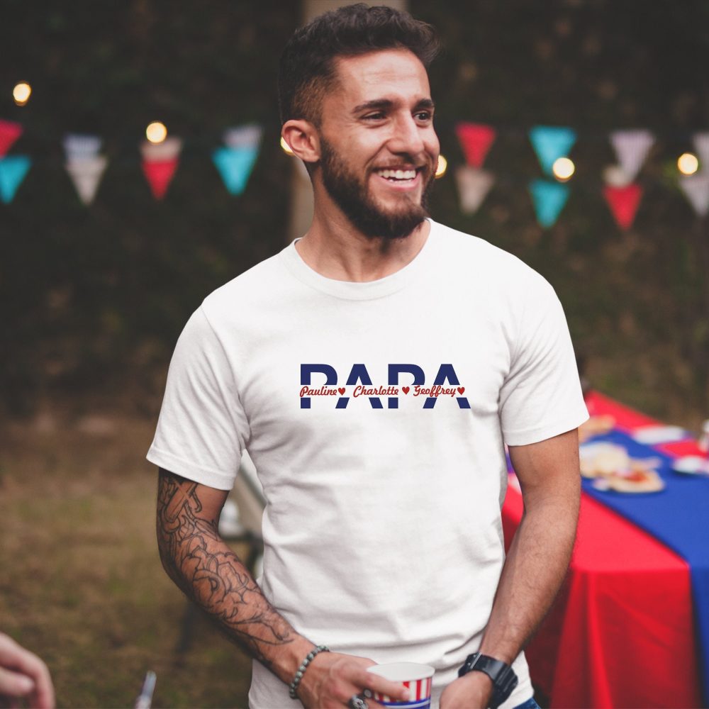 T-shirt personnalisé papa - Fête des pères - anniversaire papa - Noël papa - Cadeau personnalisé papa.