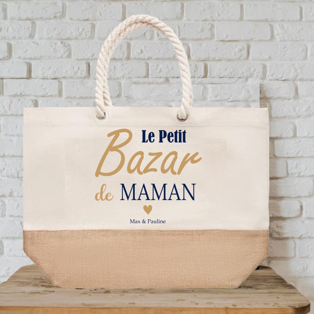 Grand sac cabas à personnaliser Maman Mamie, Anniversaire maman mamie, fête des grands mères, cadeau nounou, cadeau maman, cadeau maîtresse