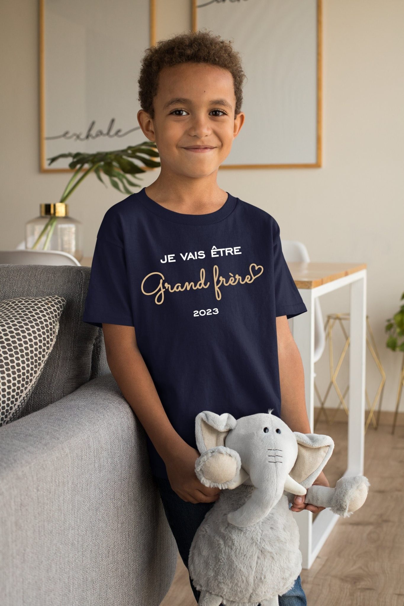 Annonce grossesse : T-shirt personnalisé futur grand frère 2026