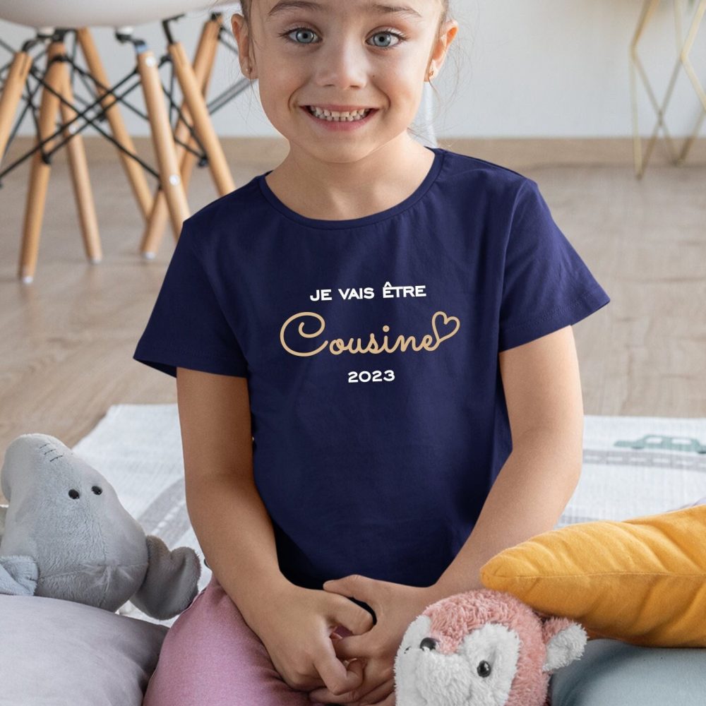 T-shirt personnalisé future cousine 2026, tshirt annonce grossesse