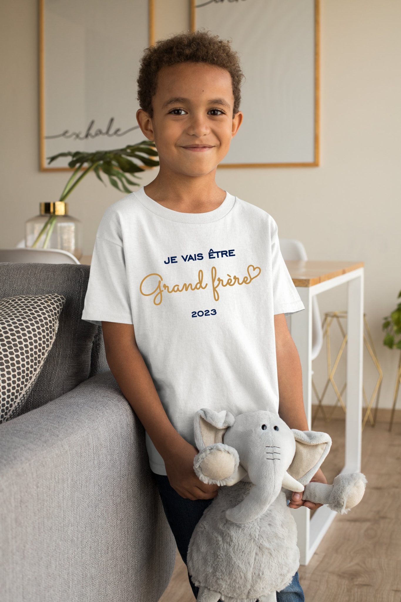 Annonce grossesse : T-shirt personnalisé futur grand frère 2026 — Annonce naissance