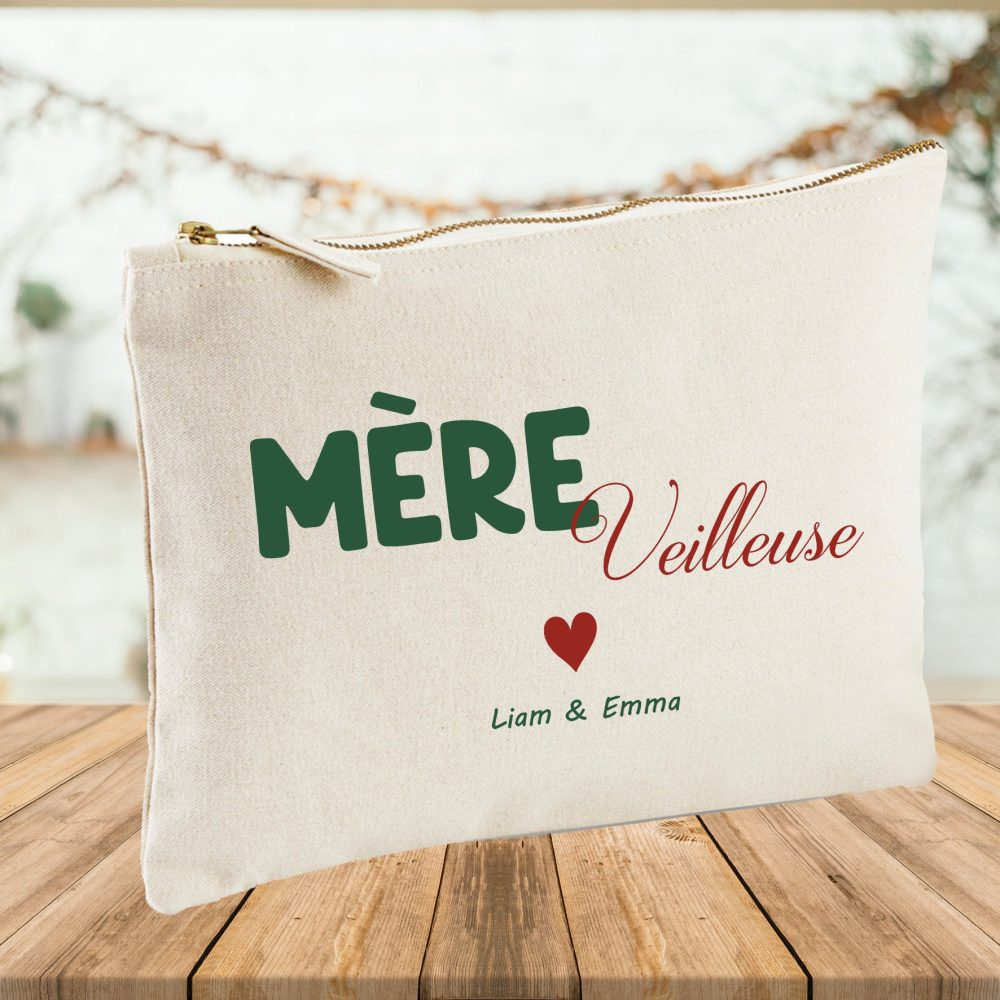 Trousse personnalisée maman, cadeau maman, cadeau fête des mères, mère veilleuse