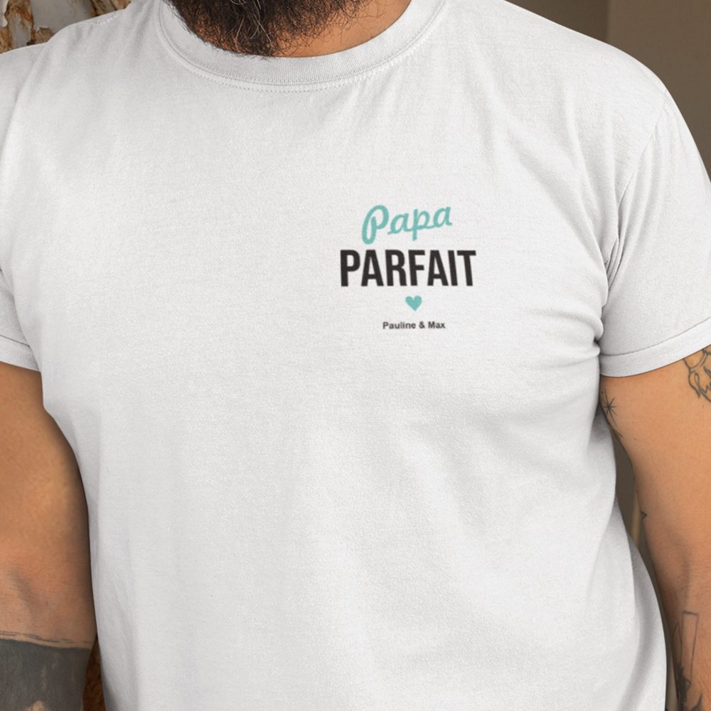 Tee-shirt personnalisé Papa parfait - Anniversaire papa - Fête des pères - Cadeau personnalisé pour papa - Noël Papa - Cadeau père