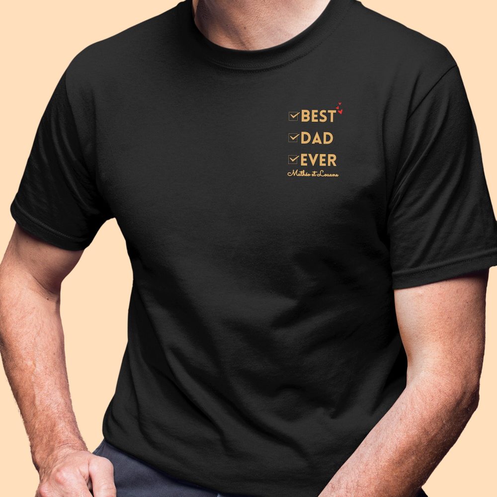 Tee-shirt personnalisé papa, idée fête des pères, anniversaire papa, cadeau personnalisé papa, Noël Papa.