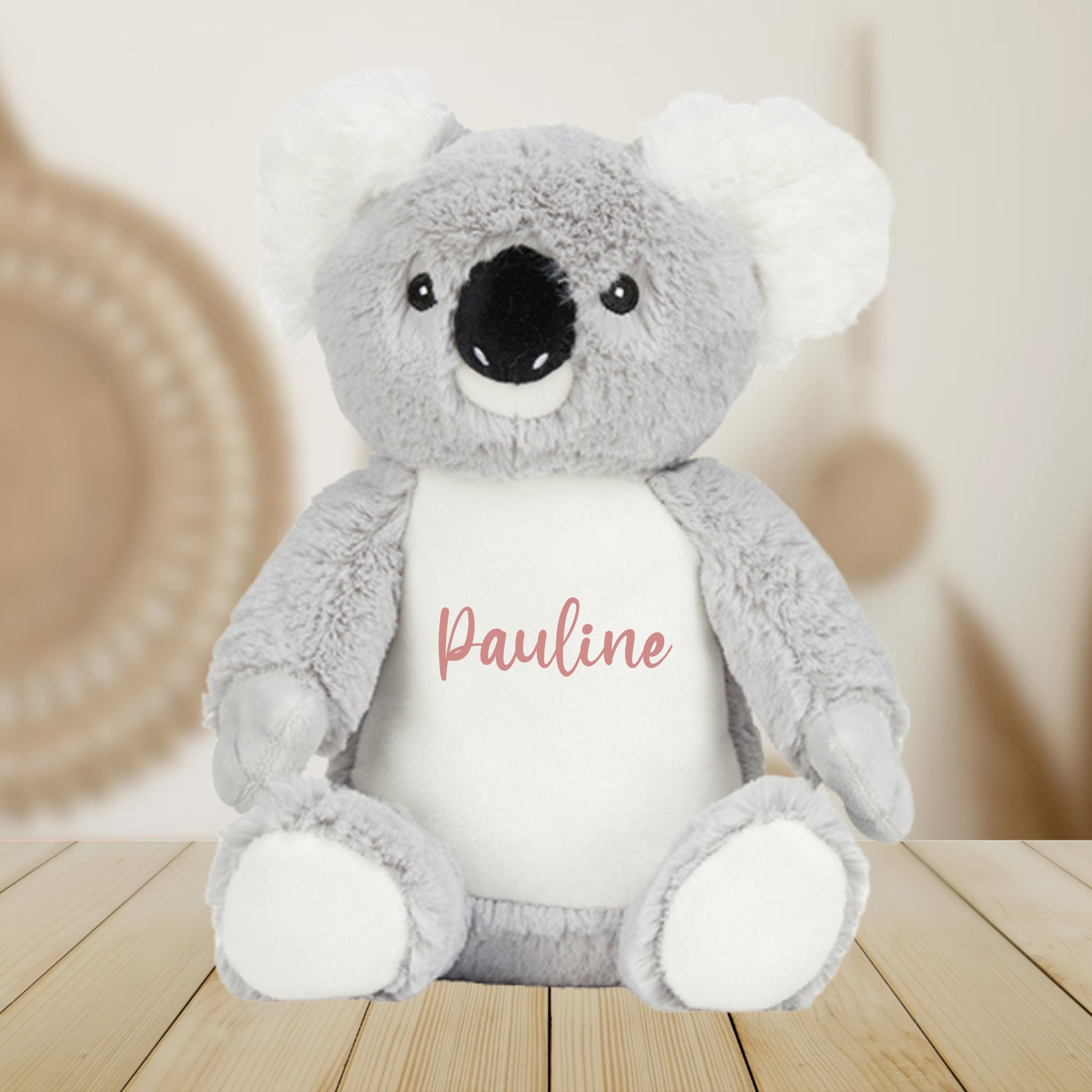 Peluche Koala personnalisé prénom - cadeau anniversaire enfant personnalisé peluche enfant animal prénom, doudou koala cadeau noël enfant — Doudou pour enfants