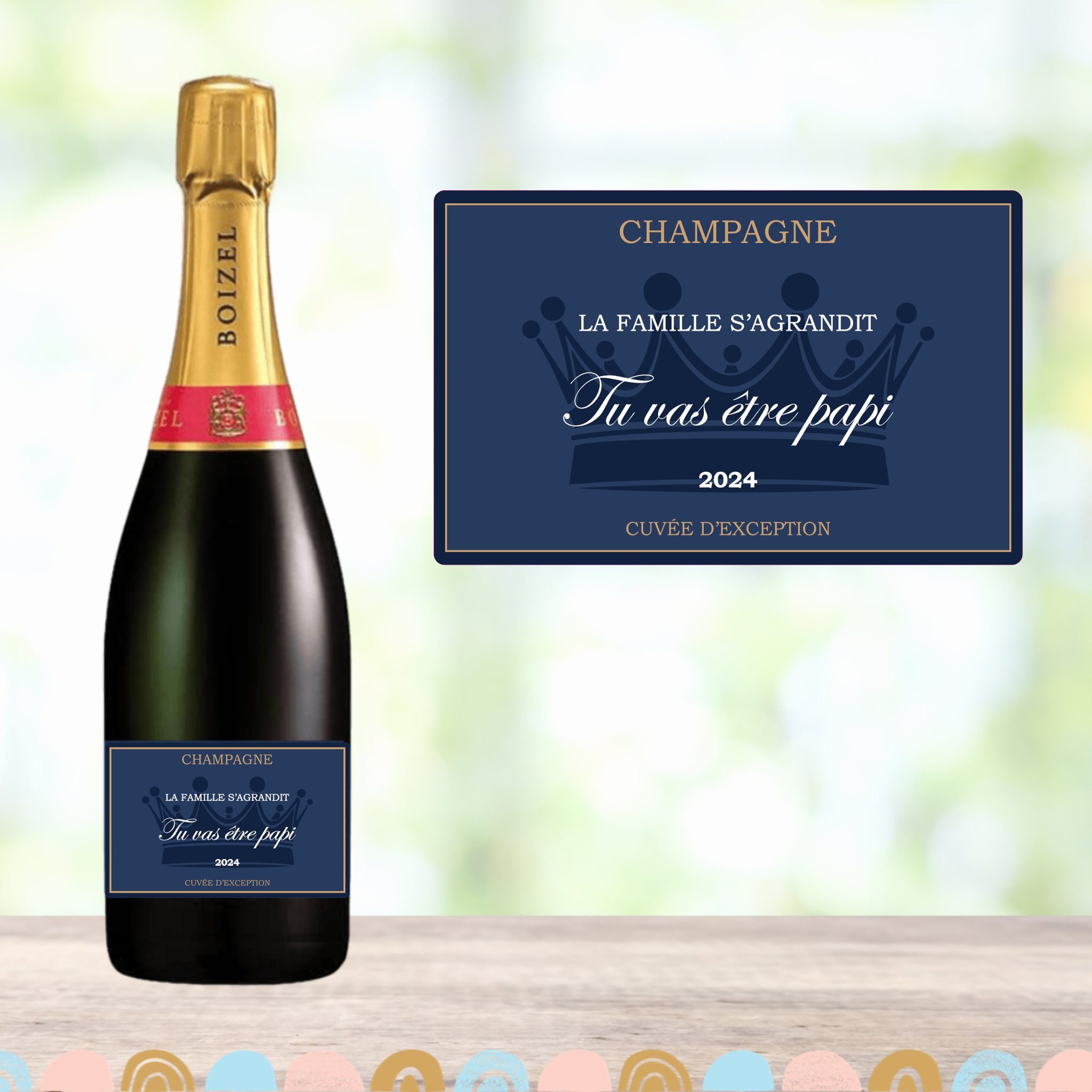 Tu vas ĂȘtre tonton 2026 - Etiquette de champagne - Annonce grossesse - Futur tonton â champagne annonce enceinte