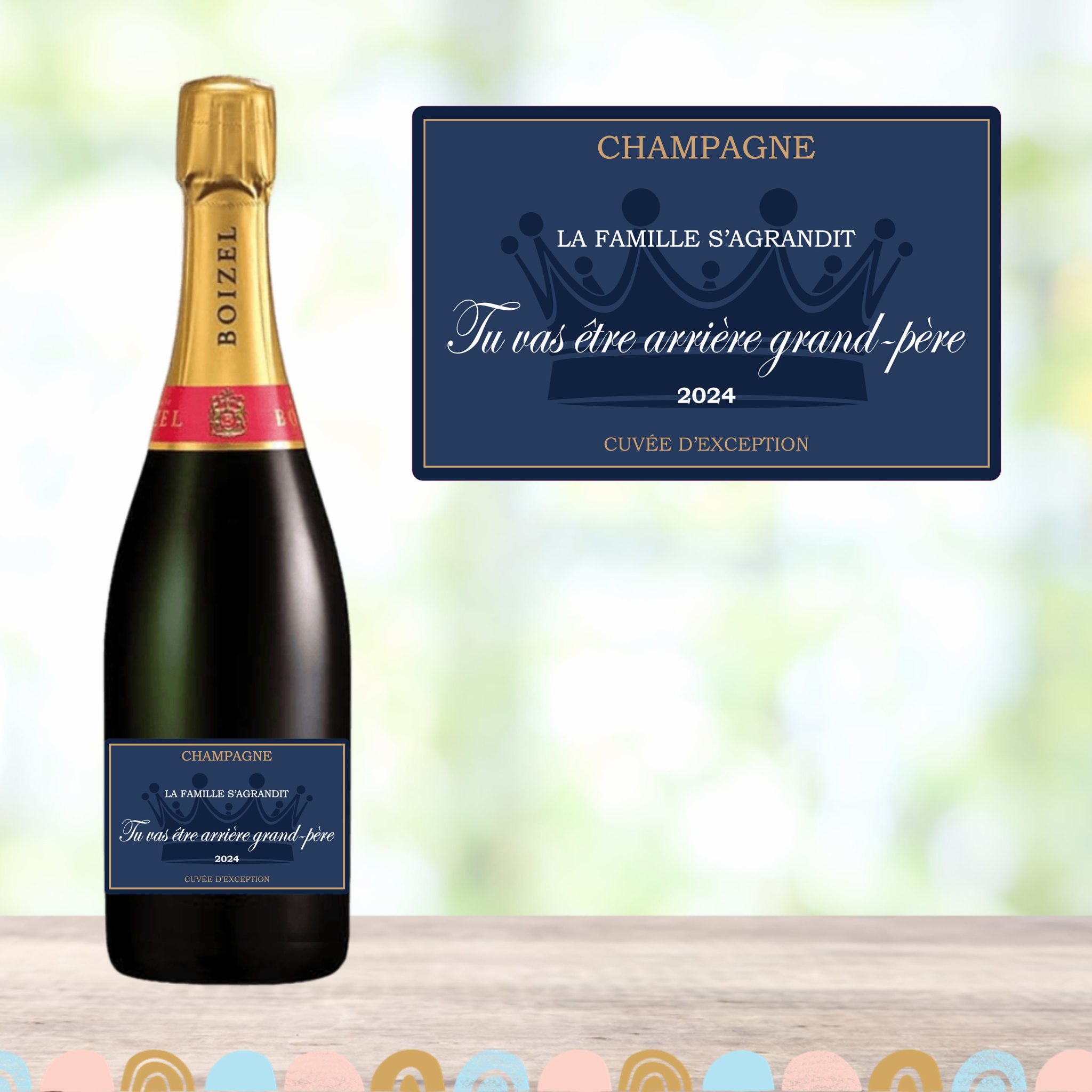 Tu vas ĂȘtre tonton 2026 - Etiquette de champagne - Annonce grossesse - Futur tonton â tu vas ĂȘtre tonton