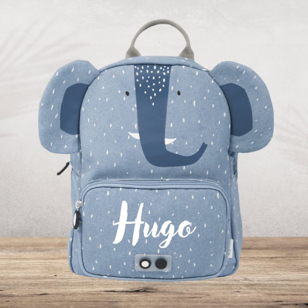 Sac à dos personnalisé prénom enfant - Éléphant - Cartable maternelle - Sac crèche personnalisé