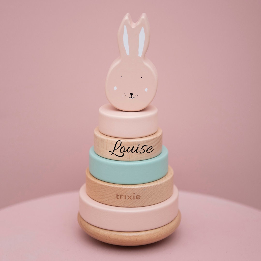 Jouet à empiler en bois - Mme Lapin