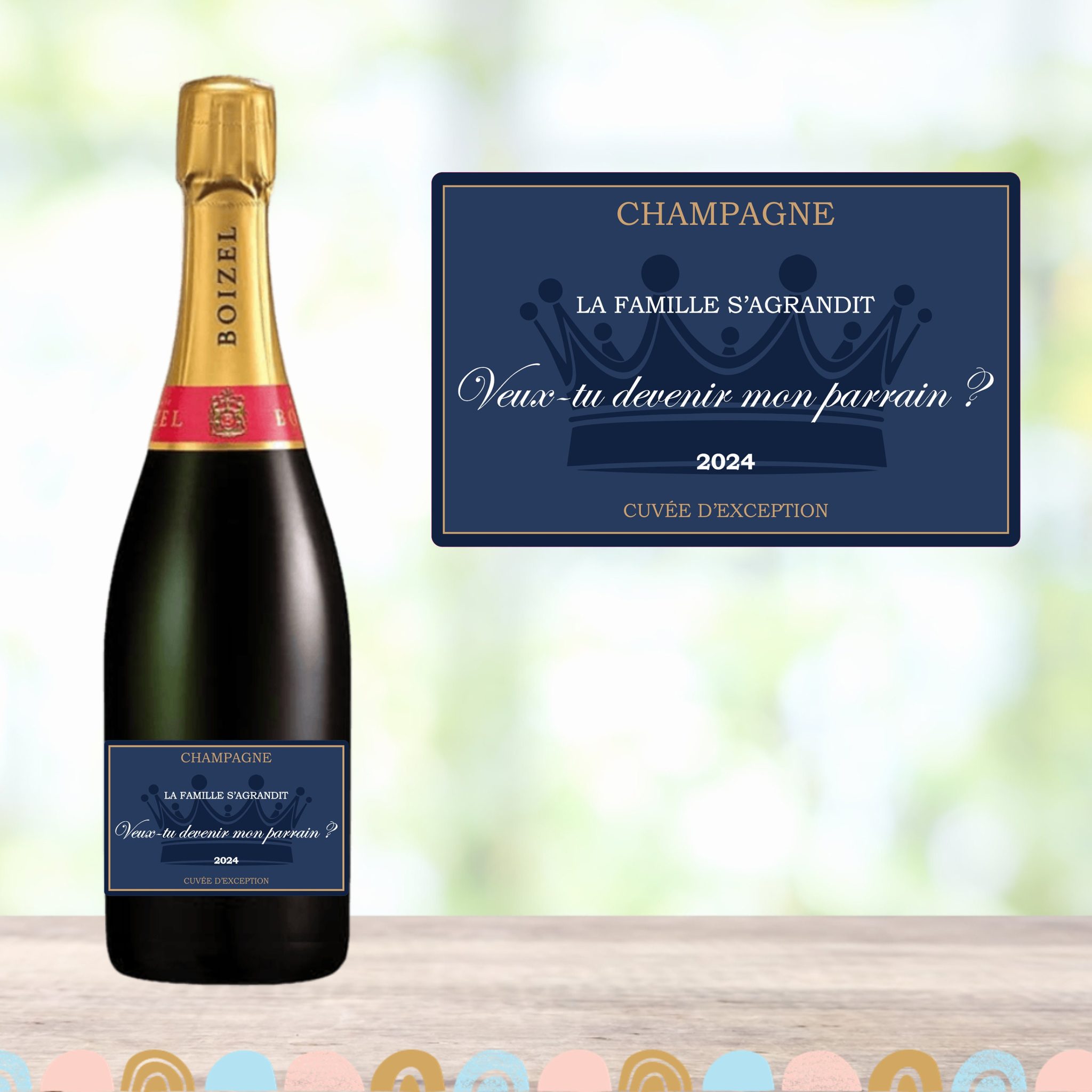 Tu vas ĂȘtre tonton 2026 - Etiquette de champagne - Annonce grossesse - Futur tonton â annonce grossesse tonton