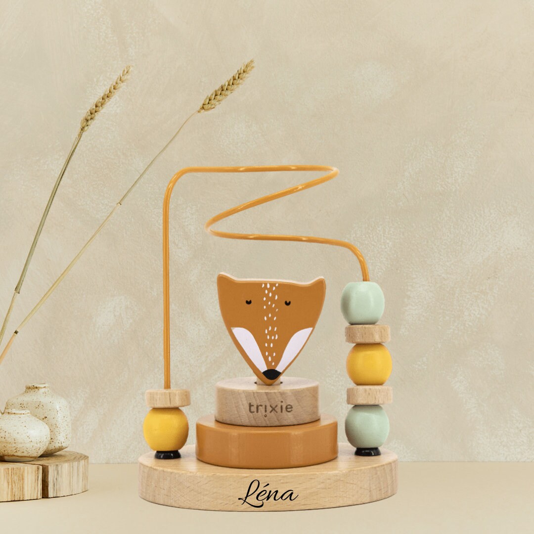 cadeau de naissance personnalisé, jouet en bois bébé, cadeau bébé prénom, cadeau bébé, cadeau naissance, jouet bois trixie, motricité bébé — cadeau nom bébé