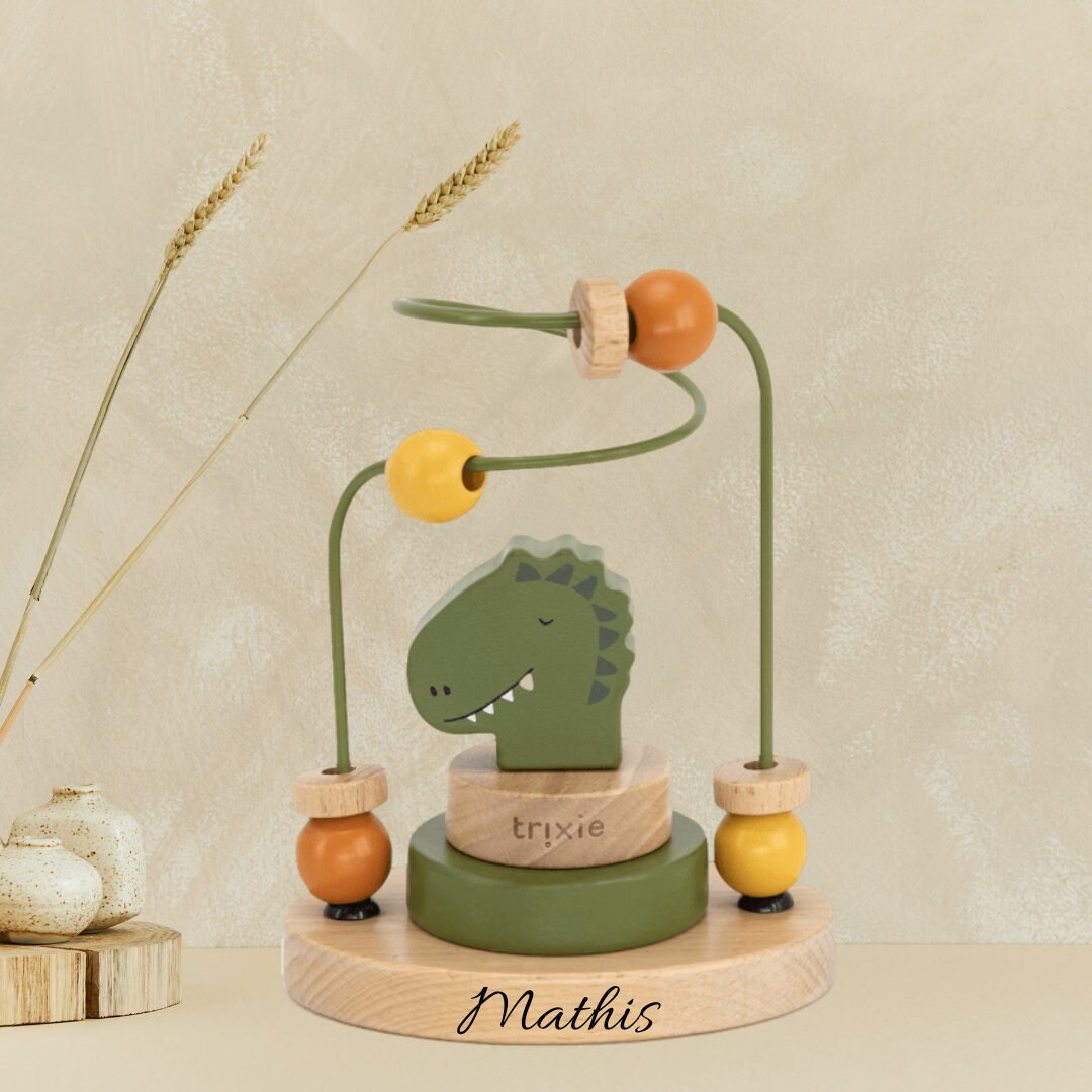 cadeau de naissance personnalisé, jouet en bois bébé, cadeau bébé prénom, cadeau bébé, cadeau naissance, jouet bois trixie, motricité bébé — cadeau anniv personnalisé