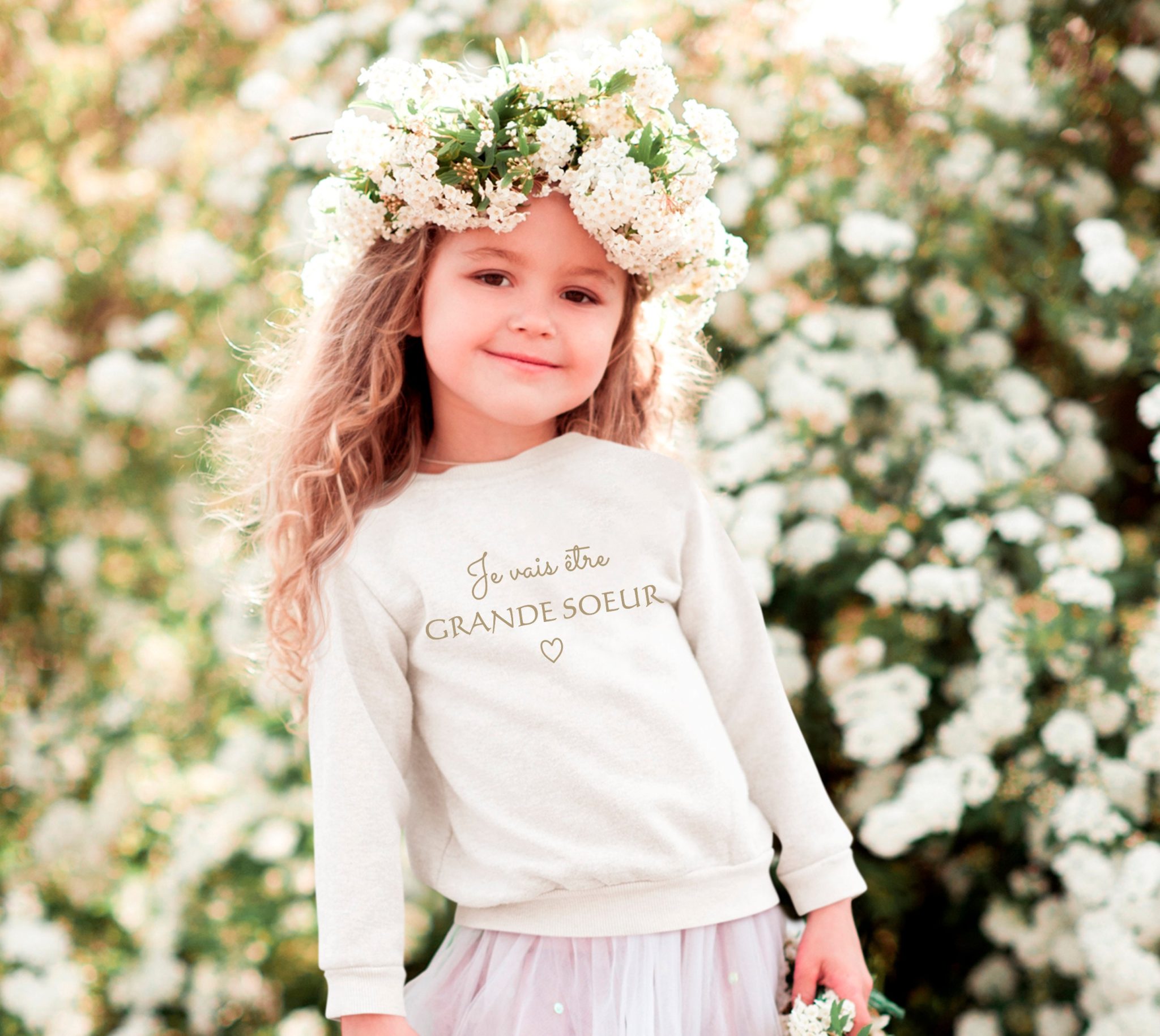 Sweat enfant je vais être grande sœur, annonce de grossesse, tee-shirt enfant annonce de grossesse. Annonce bébé — annonce grossesse famille