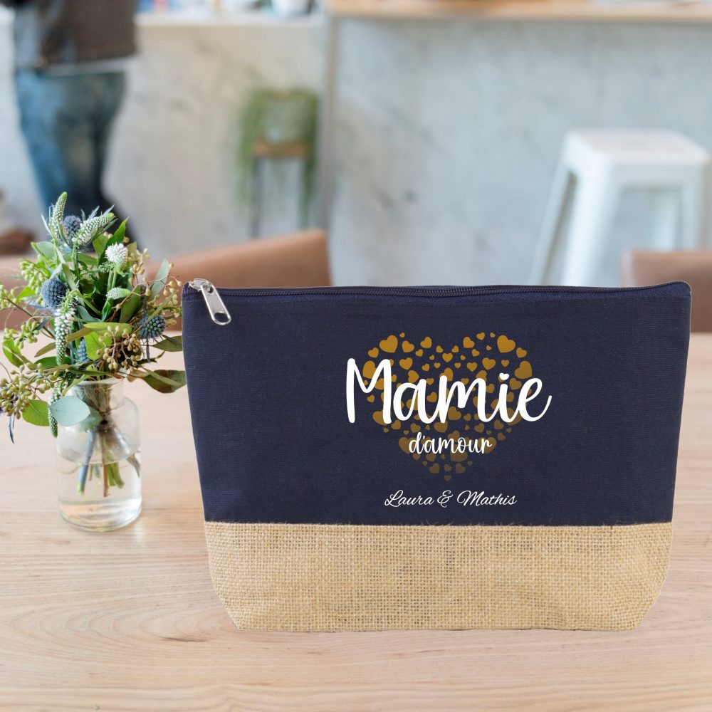 Grande trousse à personnaliser Mamie d'amour- anniversaire mamie - Cadeau mamie - fête des grands mères