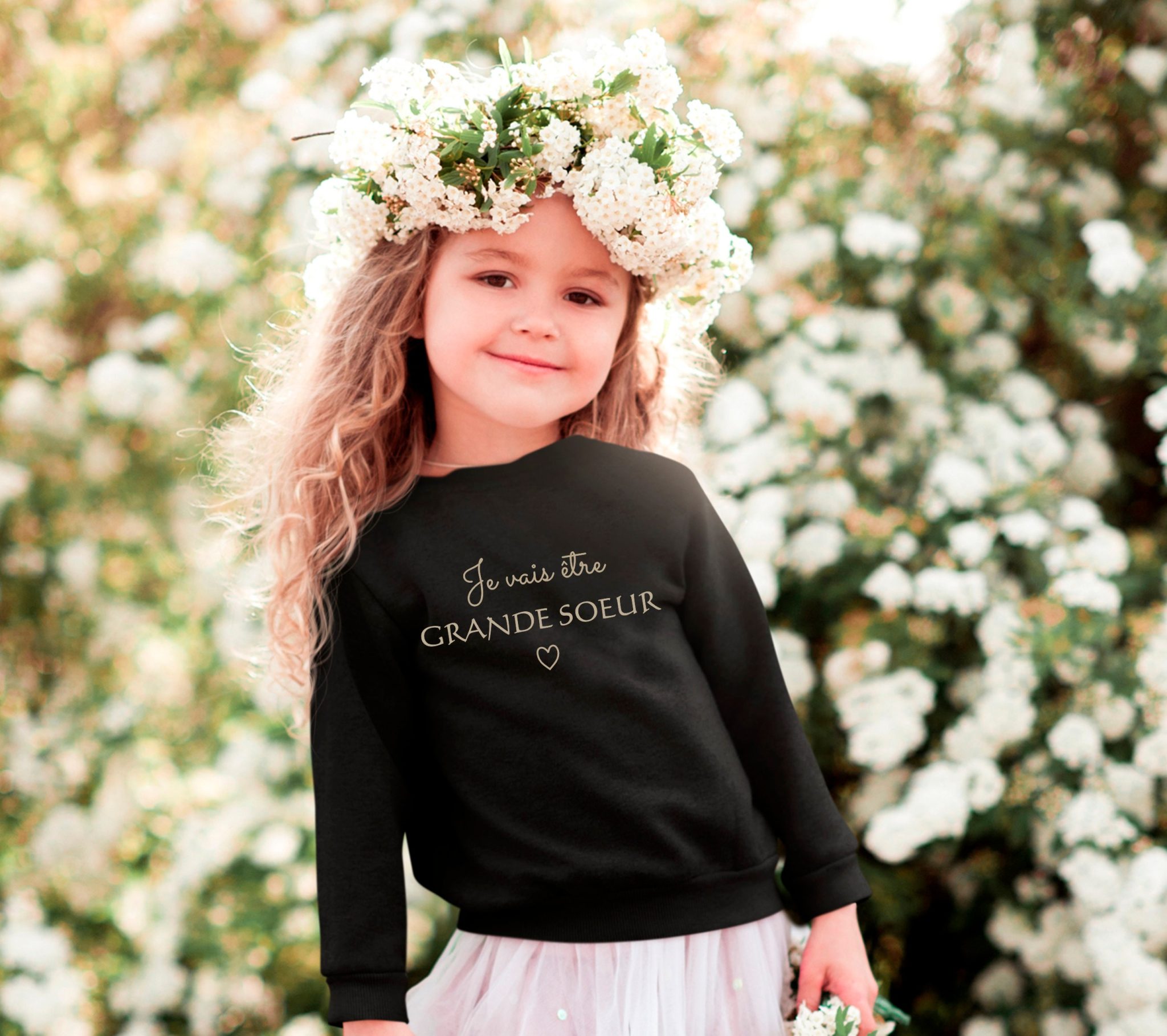 Sweat enfant je vais être grande sœur, annonce de grossesse, tee-shirt enfant annonce de grossesse. Annonce bébé — annonce de grossesse
