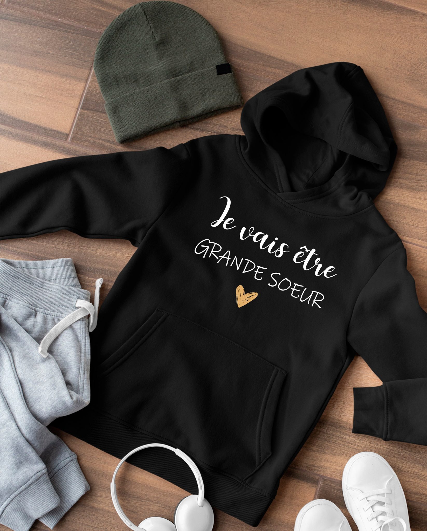 Sweat enfant je vais être grande sœur, annonce de grossesse t-shirt annonce de grossesse, Sweat à capuche — t-shirt annonce grossesse