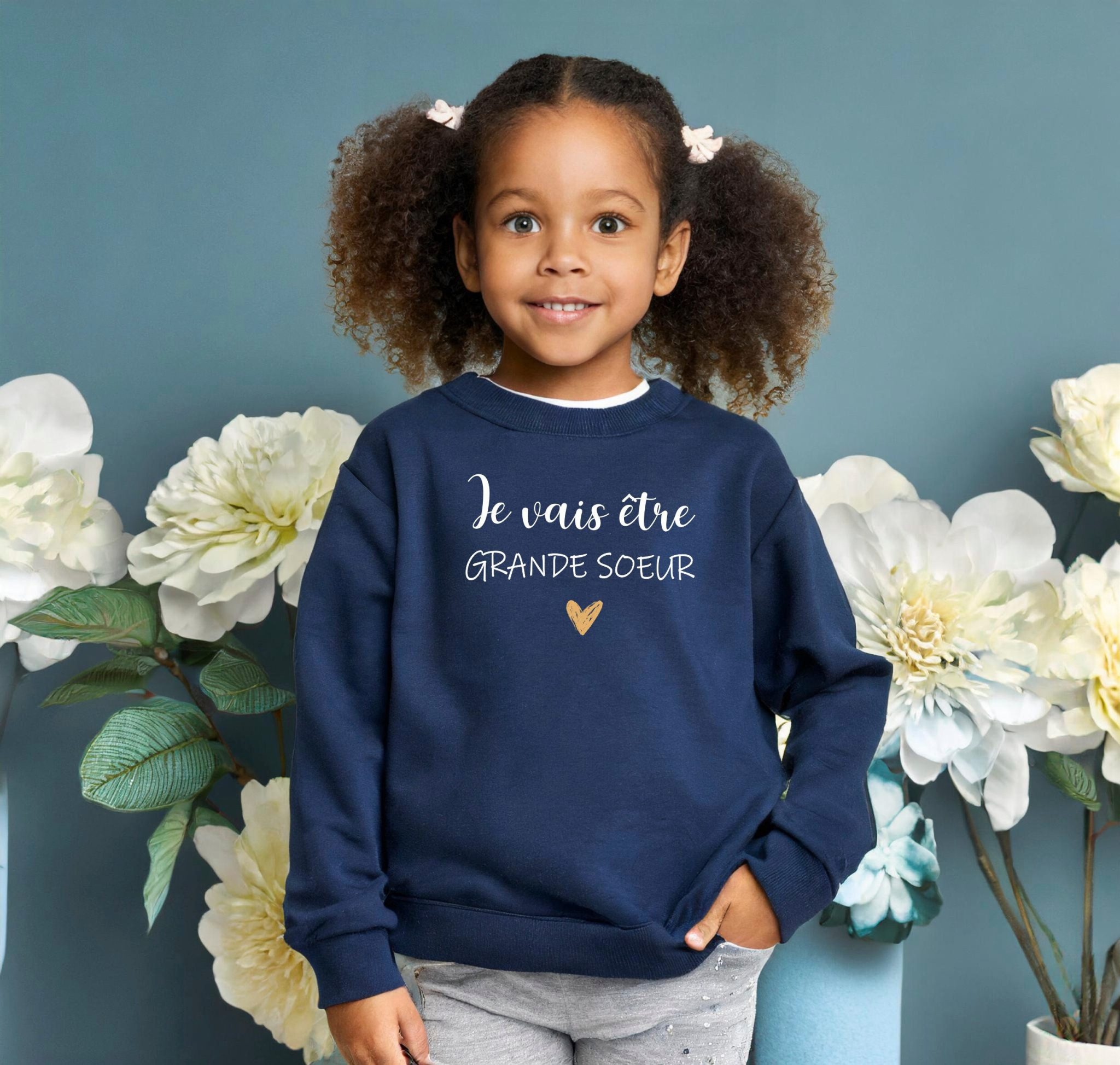 Sweat enfant je vais être grande sœur, annonce de grossesse t-shirt annonce de grossesse, Sweat à capuche