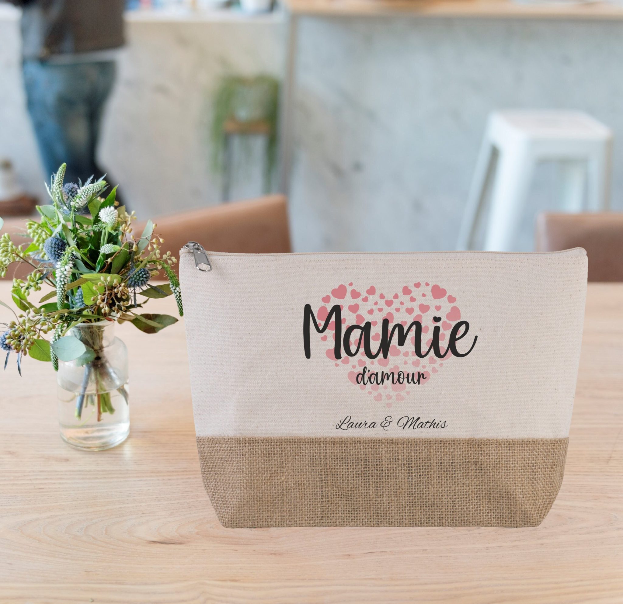 Grande trousse à personnaliser Mamie d'amour- anniversaire mamie - Cadeau mamie - fête des grands mères — Cadeau mamie