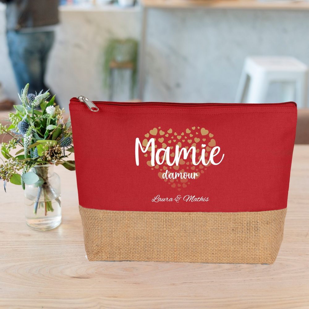 Grande trousse à personnaliser Mamie d'amour- anniversaire mamie - Cadeau mamie - fête des grands mères