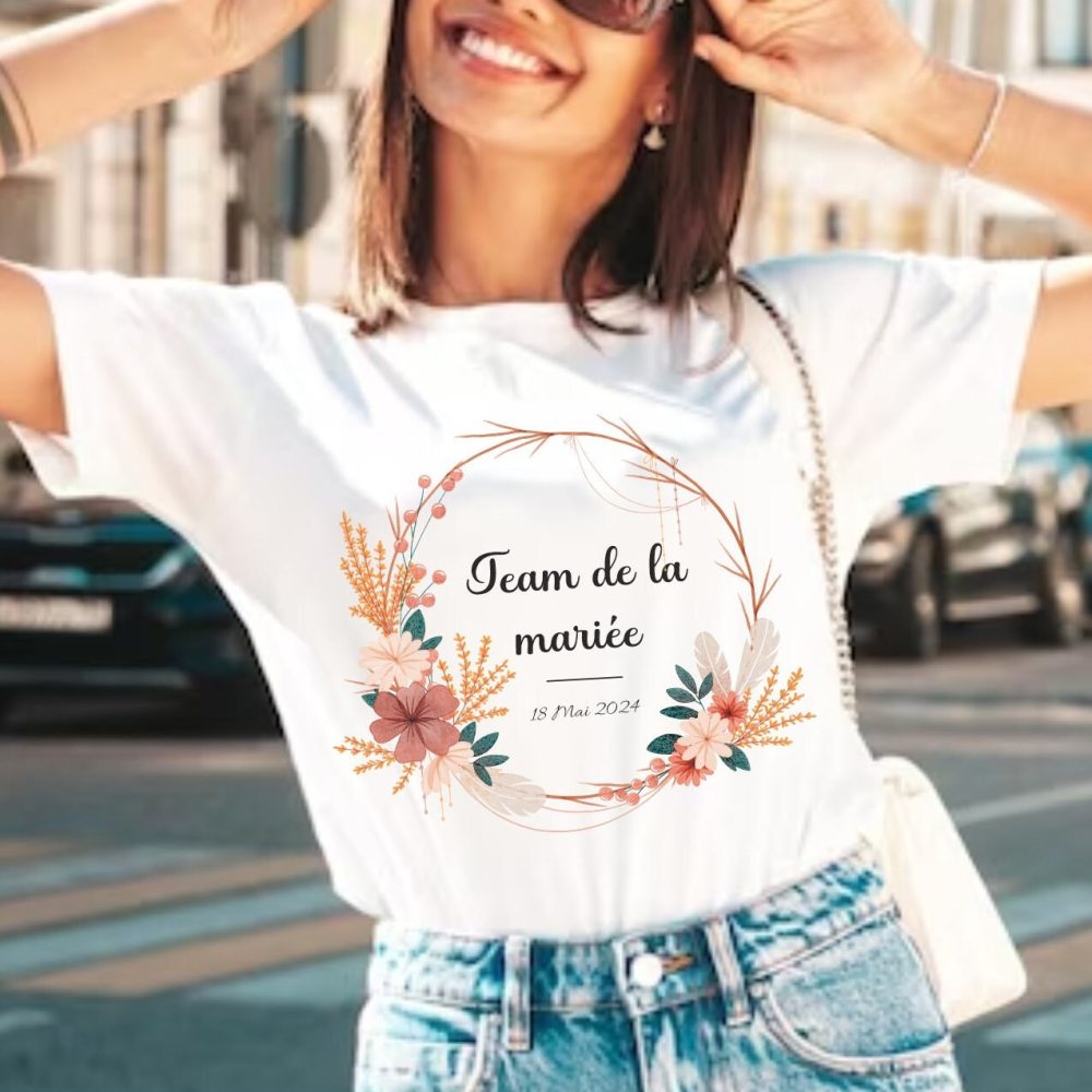 T-shirt personnalisé EVJF cadeau/ T-shirt future mariée/ team de la mariée/ Demoiselle d'honneur