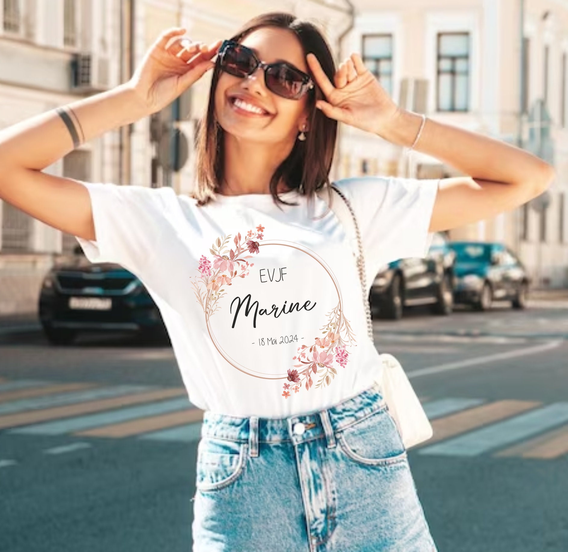 T-shirt personnalisé team de la mariée/ EVJF cadeau/ future mariée/ Demoiselle d'honneur — cadeau personnalisé EVJF