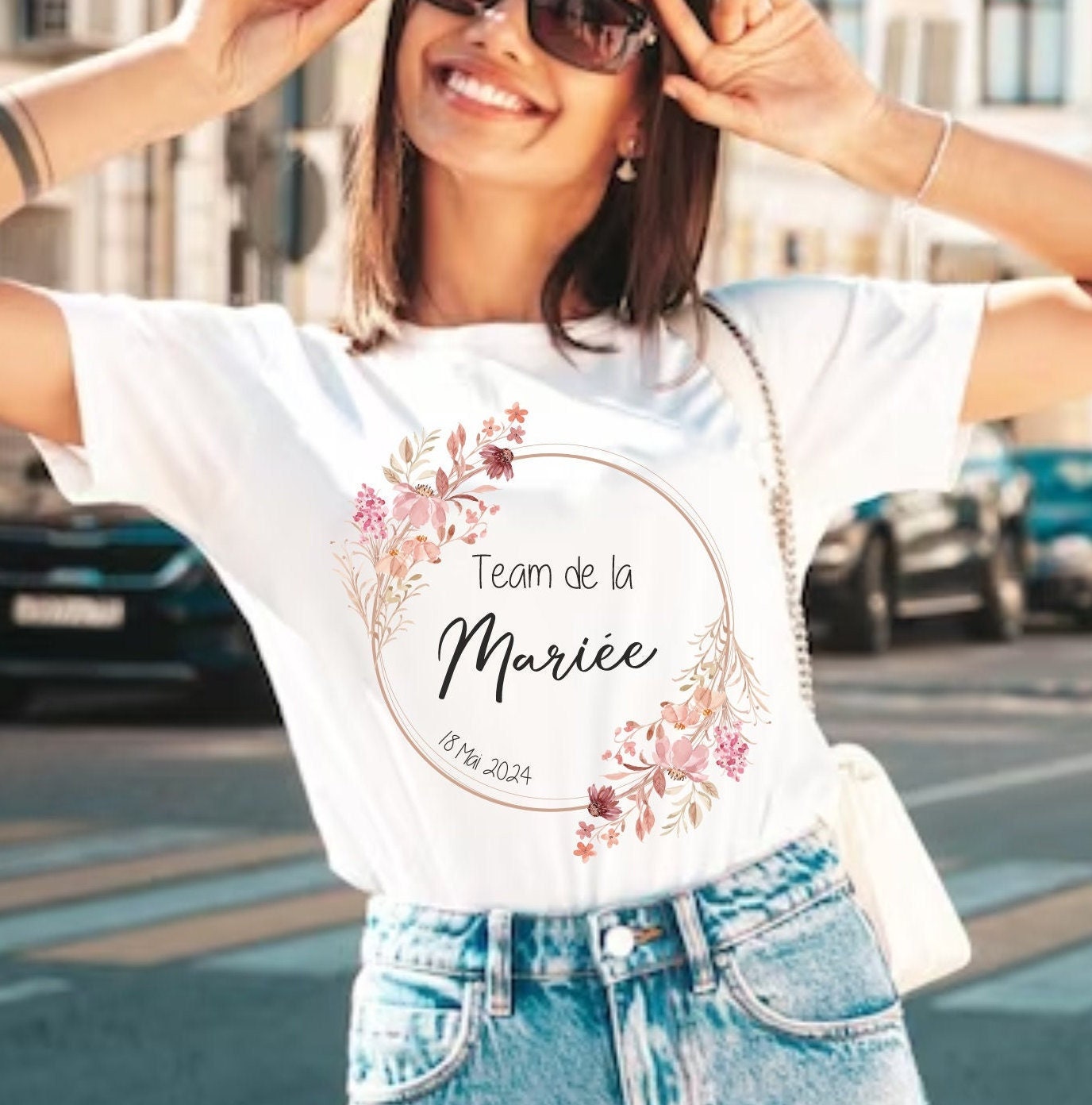 T-shirt personnalisé team de la mariée/ EVJF cadeau/ future mariée/ Demoiselle d'honneur — EVJF
