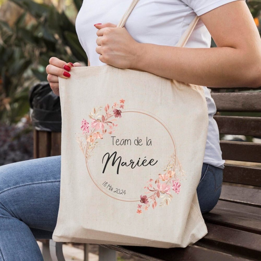 Tote bag EVJF/ sac team de la mariée/ sac mariage demoiselle d'honneur