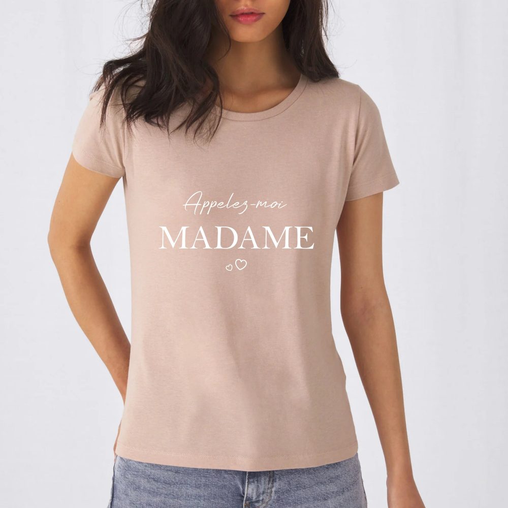 T-shirt personnalisé EVJF Call me madame/Appelez moi madame T-shirt future mariée