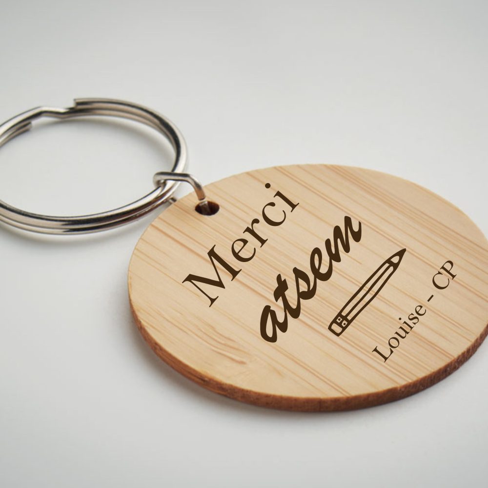 Cadeau ATSEM fin d'année personnalisé porte clé - cadeau maitresse, cadeau maître, cadeau enseignante. Cadeau fin d'année scolaire