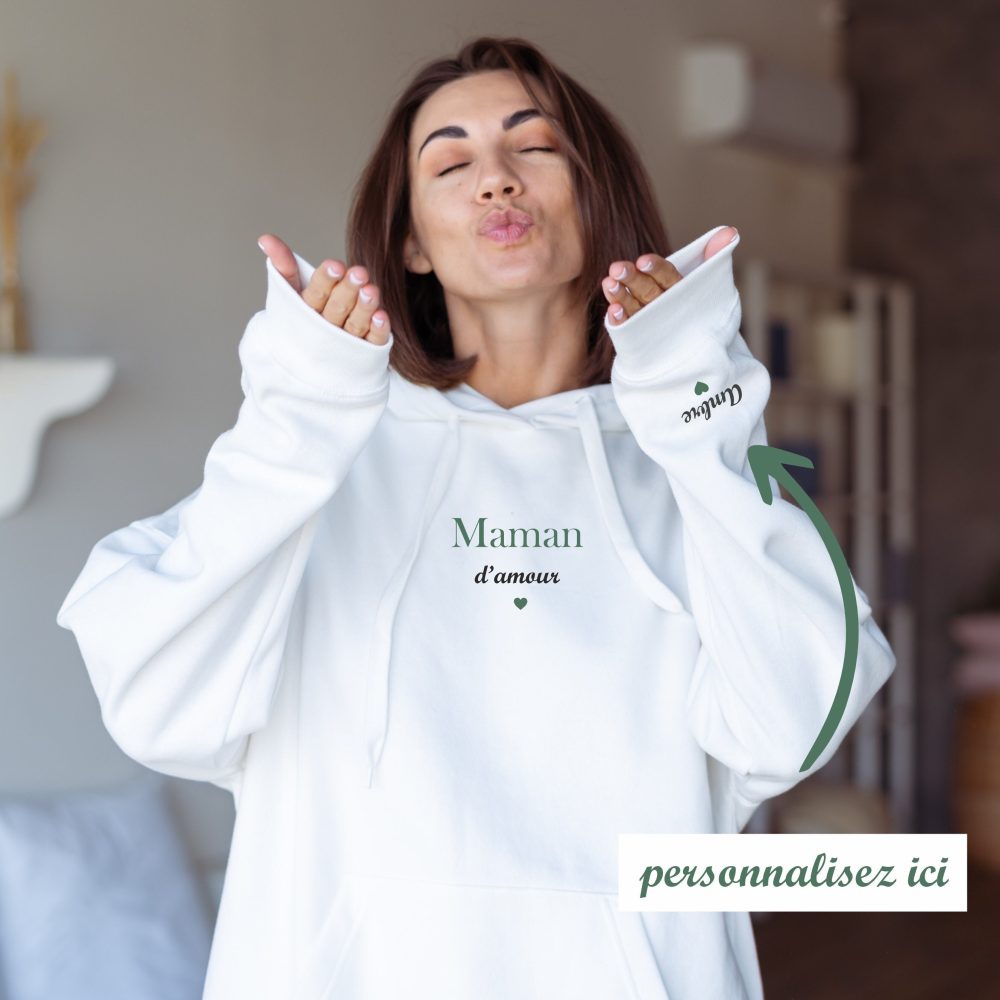 Sweat personnalisé Maman d amour - cadeau fête des mères, cadeau maman