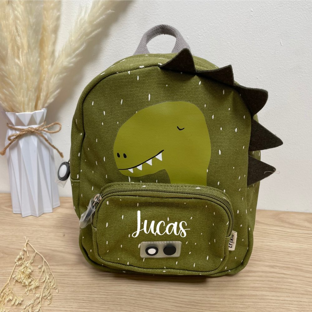 Sac à Dos Personnalisé Enfant Dino - sac à dos école enfant prénom, sac à dos trixie, sac école nom, sac à dos dinosaure, cartable enfant