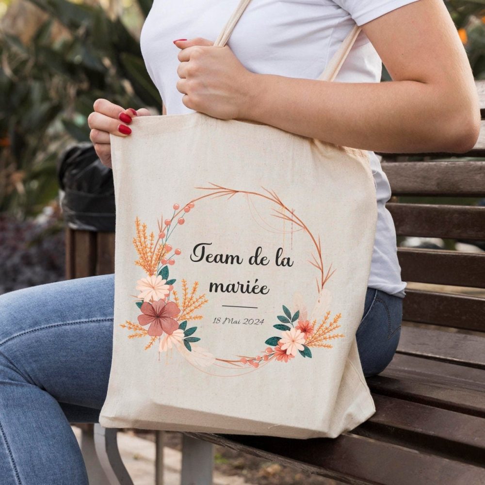 Tote bag EVJF/ sac team de la mariée/ sac mariage demoiselle d'honneur