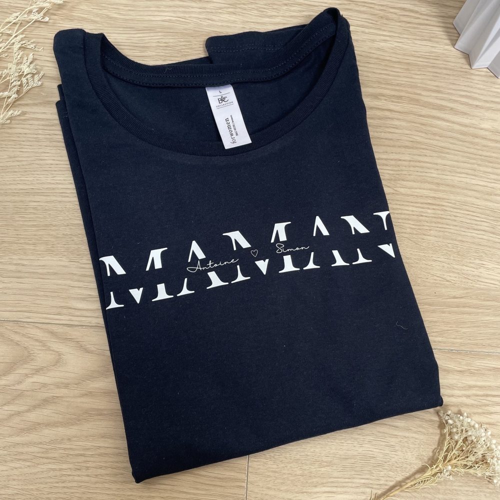 Tee-shirt maman personnalisé - Anniversaire maman - Fête des mères - Cadeau maman
