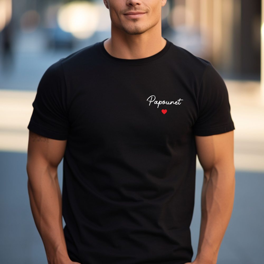 T-shirt papounet, fête des pères, anniversaire papa, Noël Papa, cadeau pour papa
