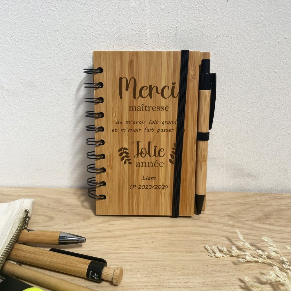 cadeau maîtresse fin d'année personnalisé carnet - cadeau ATSEM, cadeau maître, cadeau enseignante, cadeau professeur, carnet maîtresse