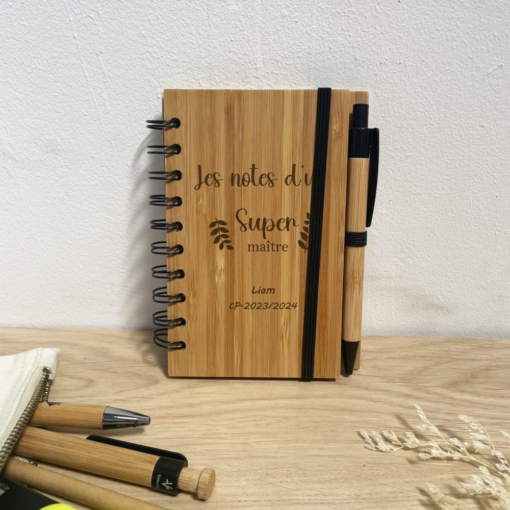 cadeau Maître fin d'année personnalisé carnet - cadeau maîtresse, cadeau ATSEM, cadeau enseignante, cadeau professeur, carnet maîtresse