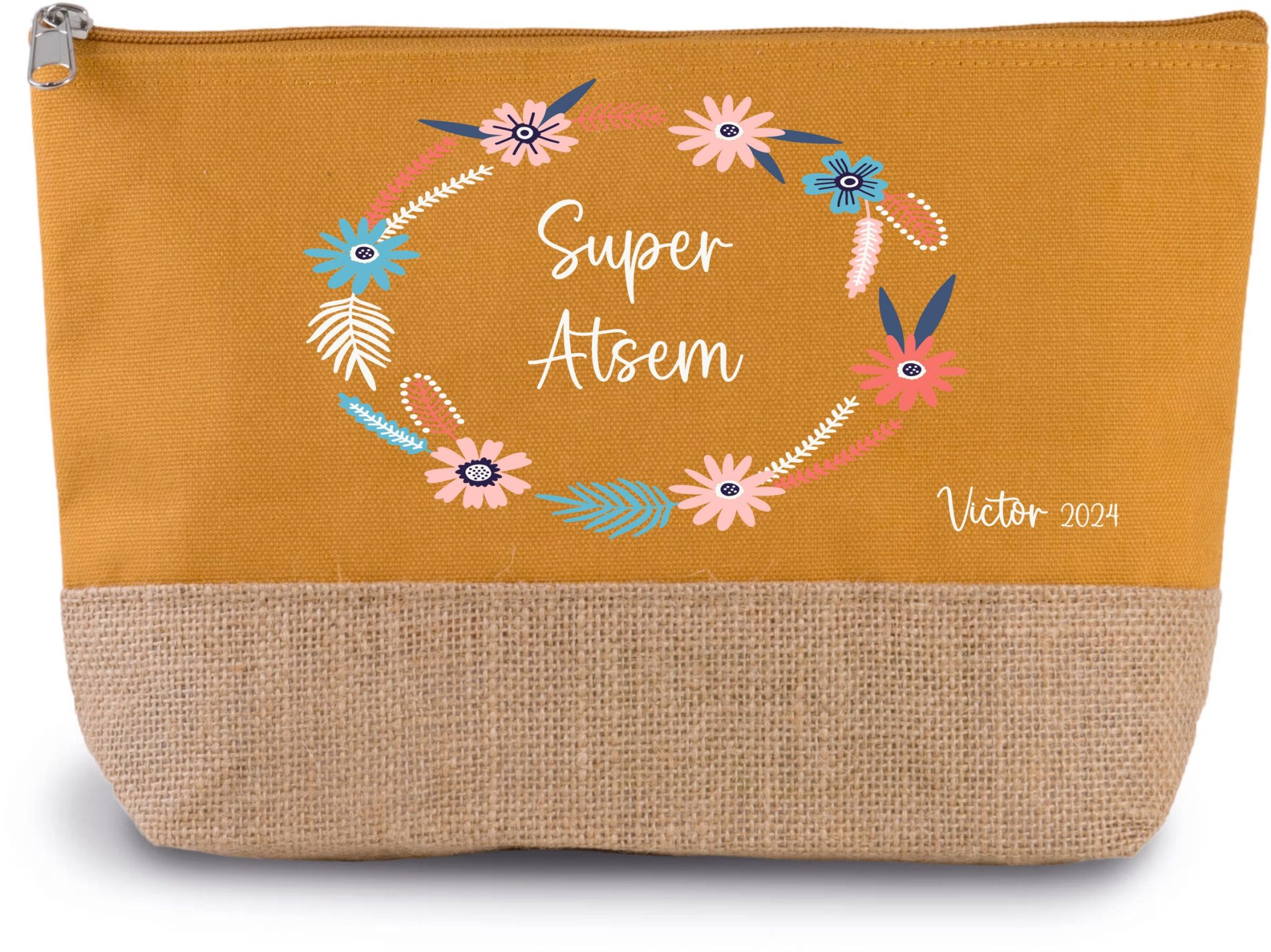 Grande trousse à personnaliser - Pochette maitresse - Cadeau maitresse - Cadeau école fin d'année - Cadeau ATSEM. Cadeau personnalisé. — cadeau école