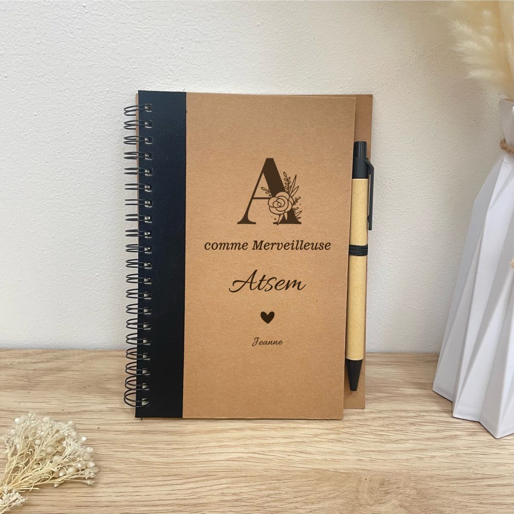 Carnet ATSEM cadeau fin d'année personnalisé- cadeau ATSEM, cadeau maître, cadeau enseignante, cadeau professeur