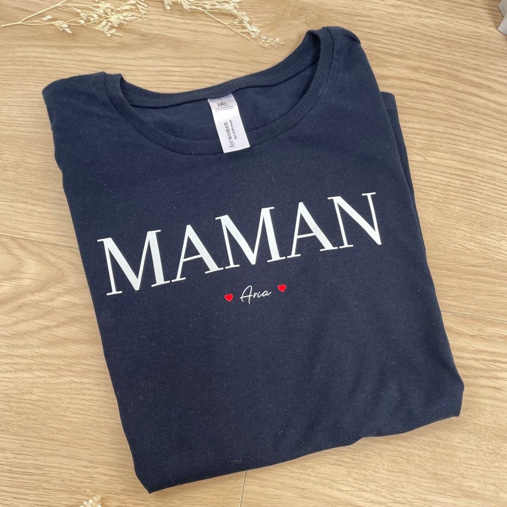 T-shirt cadeau maman et ses petits cœurs, Anniversaire maman - Fête des mères - Cadeau maman