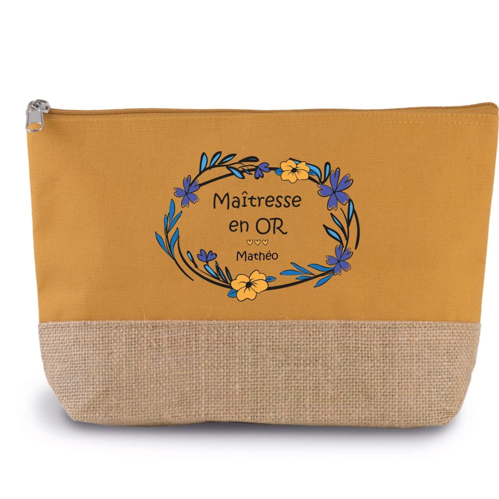 Cadeau Maîtresse - Grande trousse personnalisée maîtresse, cadeau fin d'année. Cadeau personnalisé maîtresse/ Nounou /Atsem.