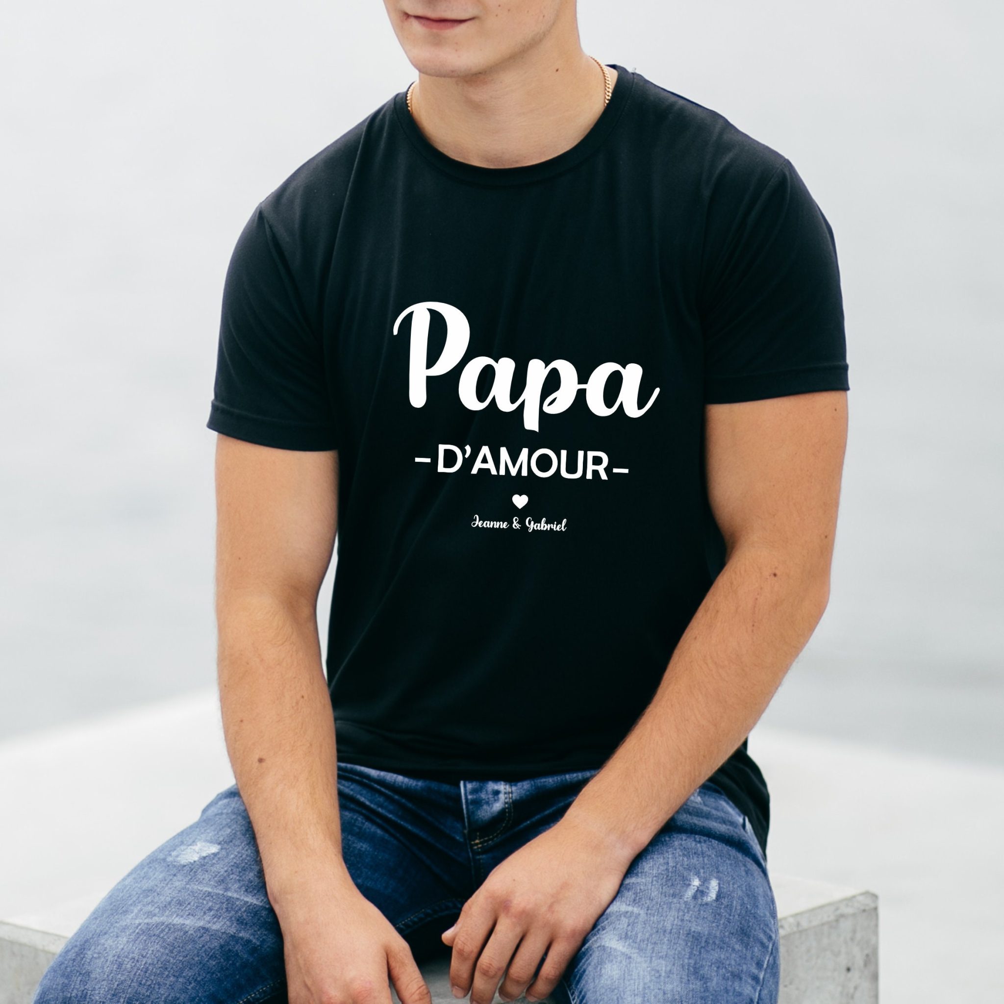 T-shirt personnalisé papa d'amour - Fête des pères - anniversaire papa - Noël papa - Cadeau personnalisé papa. — T-shirt PAPA