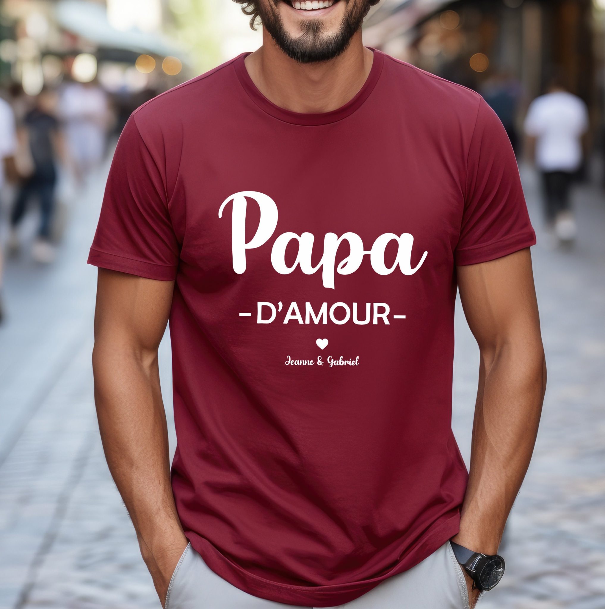T-shirt personnalisé papa d'amour - Fête des pères - anniversaire papa - Noël papa - Cadeau personnalisé papa. — T-shirt personnalisé papa