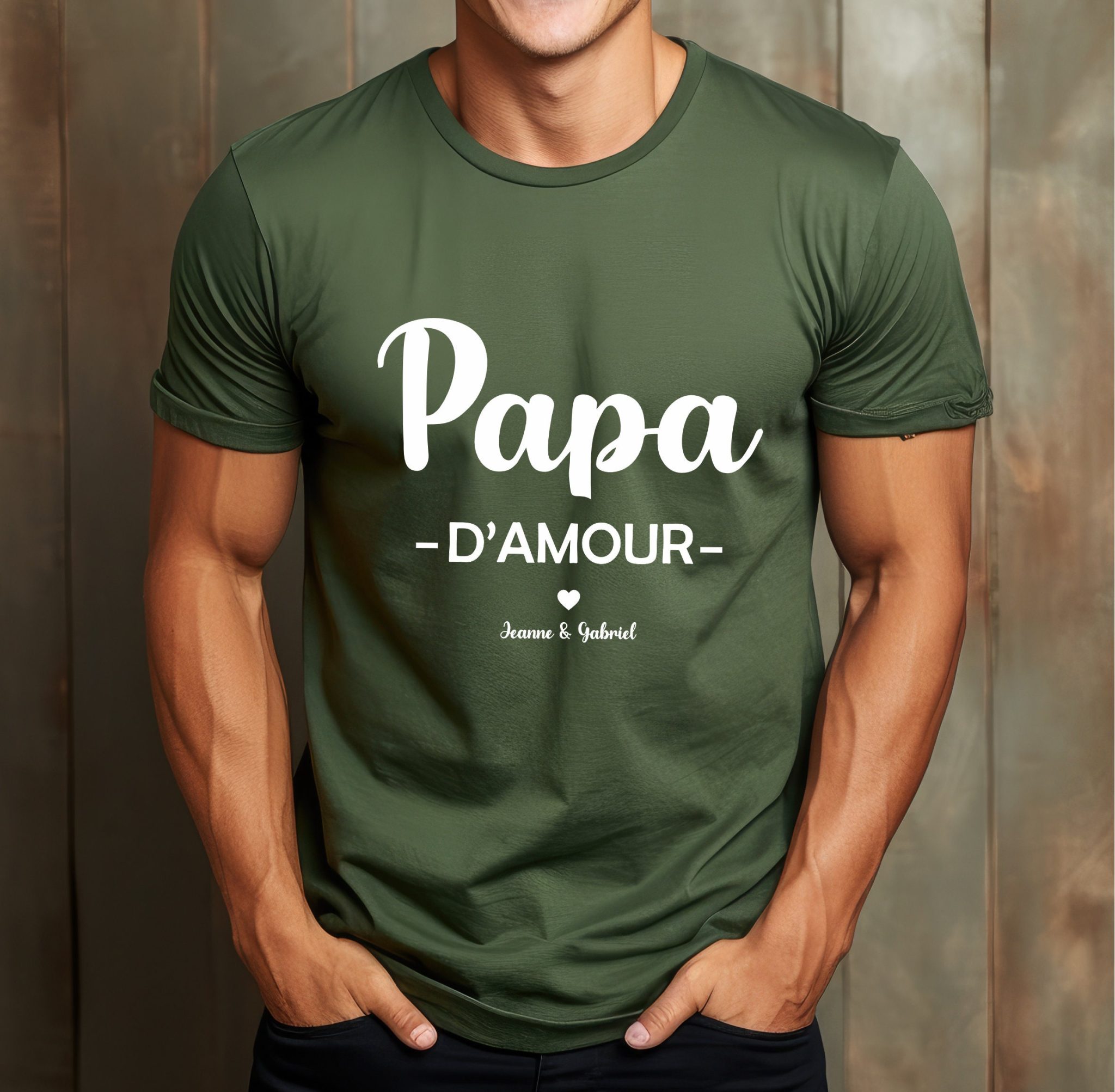 T-shirt personnalisé papa d'amour - Fête des pères - anniversaire papa - Noël papa - Cadeau personnalisé papa. — idée cadeau personnalisé papa