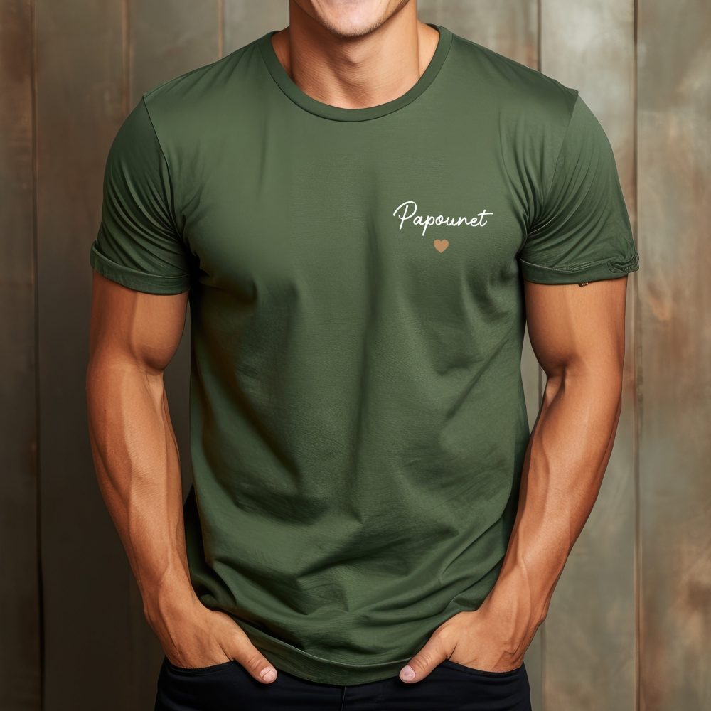T-shirt papounet, fête des pères, anniversaire papa, Noël Papa, cadeau pour papa ou papi
