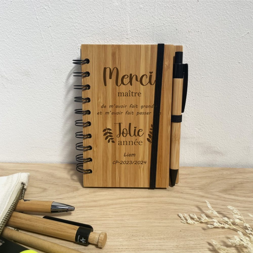 cadeau maître fin d'année personnalisé carnet - cadeau ATSEM, cadeau maîtresse, cadeau enseignante, cadeau professeur, carnet maîtresse